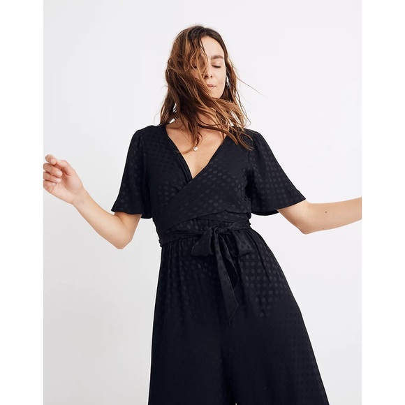 NWT Madewell Wrap-Waist Jumpsuit in Dot Jacquard - Picture 3 of 9